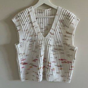 Vintage Oversized Hand Knit Chunky Knit Sweater Vest Size XL